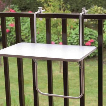 Mesa Balconera Alco 60x40 CM R28B - Fabricada en metal recubierto de plástico, bloqueo tipo click, aguanta hasta 20 kg