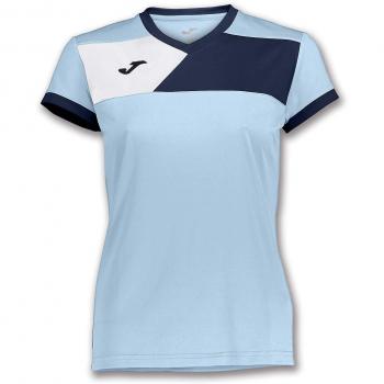 Joma Camiseta Crew II M/C Celeste-Marino Mujer - Camiseta técnica de Manga Corta, Mujer, Azul -