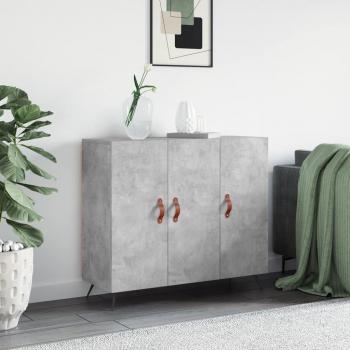Aparador de madera de ingeniería 90x34x80 cm, Mueble de Almacenaje de Salón, Buffet para salón, Armario Auxiliar, Armario de Almacenamiento en color gris hormigón