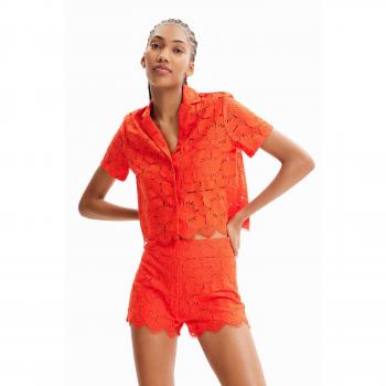 Desigual Preston Women's Orange Lace Shirt
