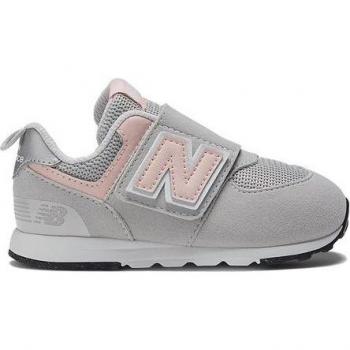 Zapatillas New Balance 574 Hook & Loop bebé gris-rosa