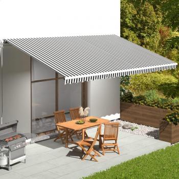 Tela de repuesto para toldo 6x3,5 m Color Azul y blanco, Crema, Amarillo y blanco - Protección Rayos UV para Terraza Patio Exterior Jardín