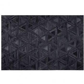 Alfombra de Piel de Vaca Negra 160 x 230 cm Patrón Artesanal Pelo Corto Estilo Moderno Kasar