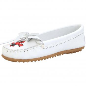 Minnetonka Thunderbird II, Mocasines para Mujer, Blanco, 42 EU