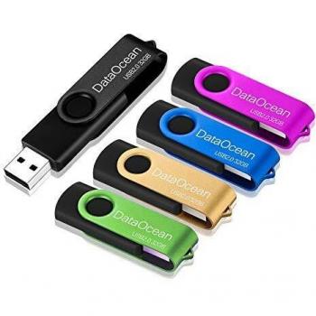 DataOcean 32GB Memorias USB 5 Piezas PenDrives Giratoria Pen Drive 32 GB Unidad Flash USB 2.0