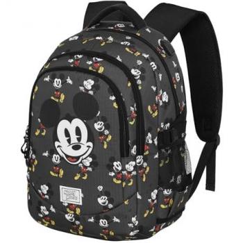 Mochila Plus Looks Mickey Disney 44cm adaptable, con diseño de Mickey Mouse, capacidad de 32 litros, dimensiones de 34 x 46 cm, color negro y adaptabilidad