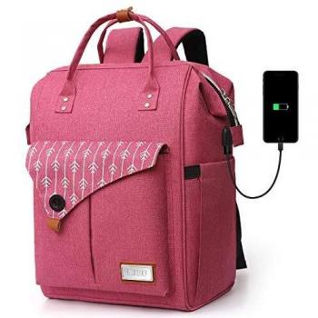 Mochila Portatil para Mujer con Puerto de Carga Externa USB para Macbook y Netbook Negocio Escolar -35L