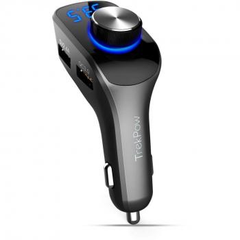 ABOX Transmisor FM Coche Bluetooth Reproductor MP3 Inalámbrico Emisor y Adaptador de Radio Manos Libres con la Pantalla de LED y Cargador de Coche QC3.0 USB Soporta AUX, Tarjeta del TF, La Memoria USB