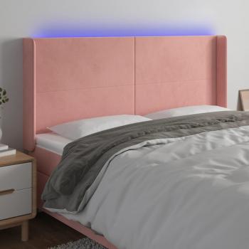 Cabecero con LED de terciopelo rosa 163x16x118/128 cm Vidaxl Rosa