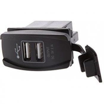 Dual USB Cargador Enchufe de Carga 12-24v Impermeable para Coche Motocicleta - Naranja