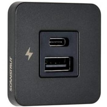 Scanstrut TILE - Black USB-A and USB-C Indoor Charger for RVs and Campers