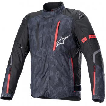 Chaqueta de Moto Alpinestars RX-5 Drystar - Resistente y Duradera - Protección en Caso de Impacto - Negro-Camuflaje-Rojo Intenso