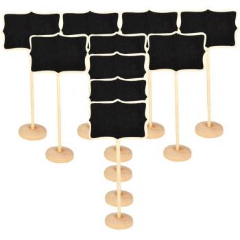MCUILEE® Irregular Mini pizarra de madera pizarrón Madera WordPad de tableros de mensajes para fiesta boda Número de mesa/tarjeta de lugar el establecimiento de decoración, juego de 10