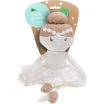 Peluche de croché sostenible Bailarina con vestido blanco Amigú