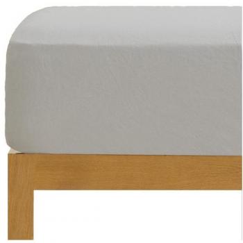 Sábana Bajera Ajustable 105 cm Gris 100% Algodón 144 Hilos