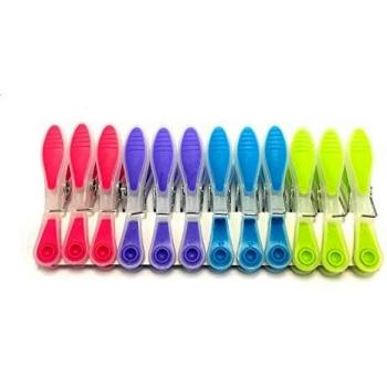 Set de 12 pinzas para ropa bi-materia multicolores ANTI-UV