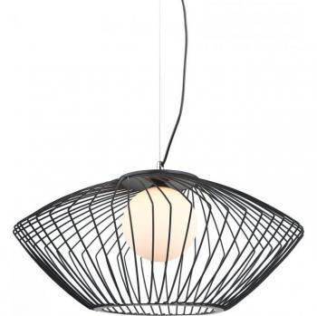 Lámpara colgante moderna Zeno Black - Italux, 1 luz, pantalla negra y blanca, tipo de casquillo E27
