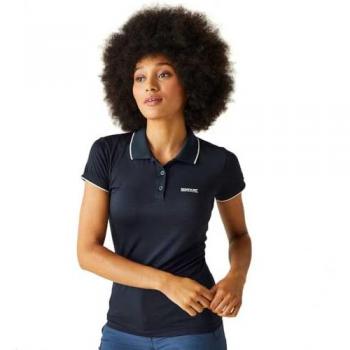Regatta Women's Remex II Quick-Dry Active Polo Shirt - Black/Navy - Size 16