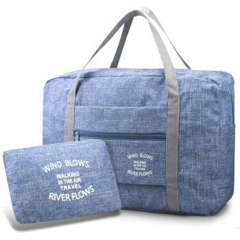 BAGZY Plegable Bolso de Viaje Grande Bolsa de Hombro de Gimnasio Bolsa Deportiva Mano Maleta de Viaje Weekend Cabina de Equipaje Bolso Holdall Bolsa Fines de Semana Equipaje Camping 30L Azul