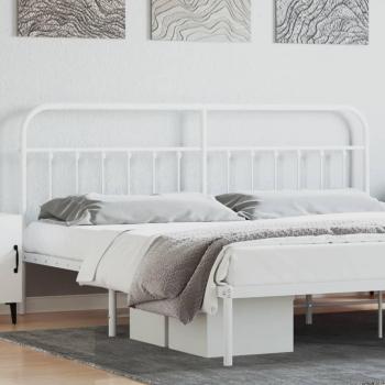 Cabecero de metal blanco de 200 cm Vidaxl