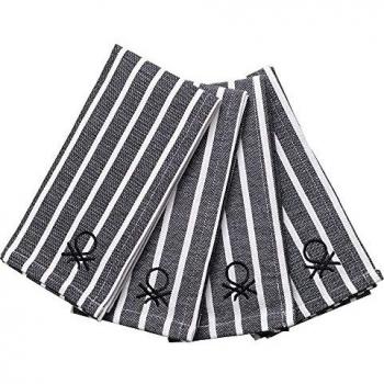 Set 4PC SERVILLETA 33X45CM 170GSM 100% ALGODÓN Negro Black & White
