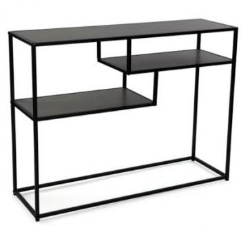 Mesa Auxiliar Versa Industrial Marrón Oscuro Madera y Metal 33 x 82 x 107 cm