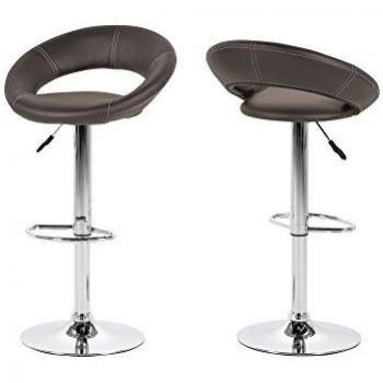 AC Design Furniture 42538 taburete conjunto de 2 Thilde, aspecto de piel marrón PU