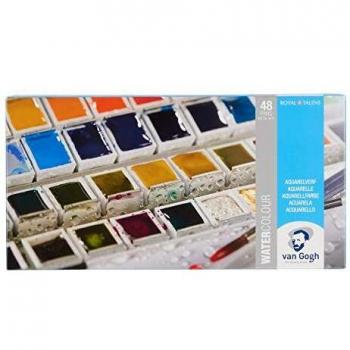 Estuche metálico con 48 pastillas de acuarelas Van Gogh