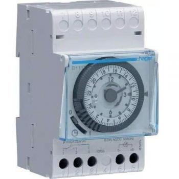 Hager Sistemas EH111 Interruptor Horario Esfera Diaria 16A, con Reserva 200 H