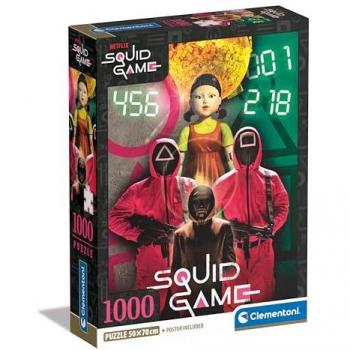 Puzzle El Juego del Calamar 1000 Piezas - Rompecabezas de Adultos, Tamaño 70x50cm, Clementoni