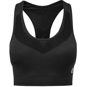 Dare2b Don't Sweat It - Sujetador Deportivo con Sujeción De Impacto Medio, Tejido De Secado Rápido, Relleno Extraíble Base Layer, Mujer, Black, M