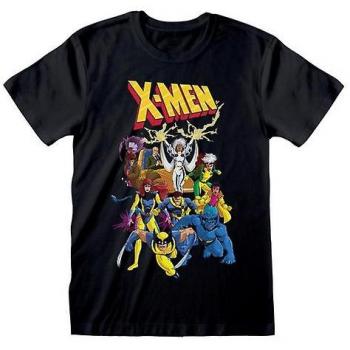 Camiseta Unisex Adulto X-Men Comic Negro, Amarillo y Azul L