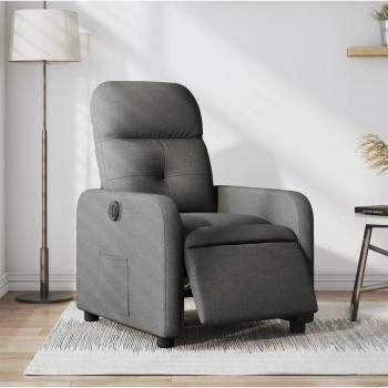 Sillón reclinable eléctrico de tela en gris claro, gris oscuro y negro - Sillón cómodo para dormitorio y sala de estar