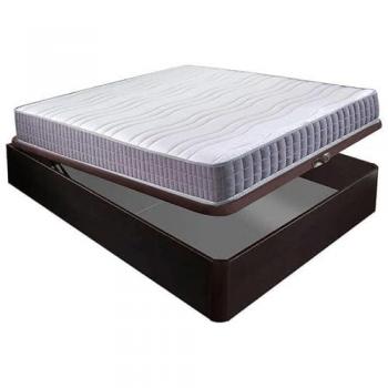 Colchón Viscoelástico 19 cm Alta Firmeza + Canapé Abatible Madera 3D Transpirable 34 cm - Wengué 135x182 cm