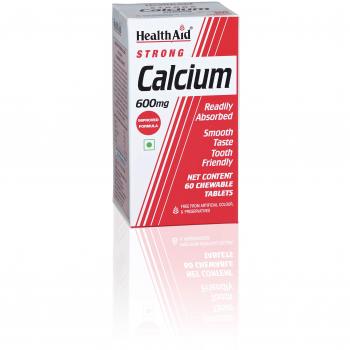HealthAid Calcium 600mg - Chewable - 60 Vegetarian Tablets