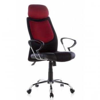 hjh OFFICE CITY 80 - Silla de oficina, Negro y Rojo, 52 x 62 x 129 cm
