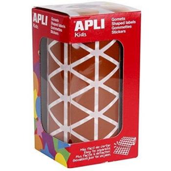 APLI Kids 11496-Rollo gomets triangulares 20 mm marrones