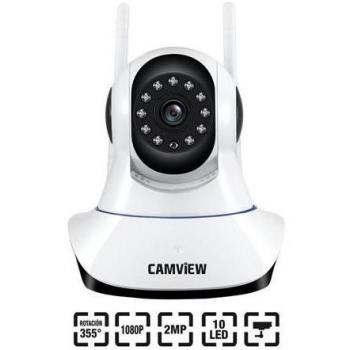 Camview Cámara IP Motorizada Inalámbrica para Interior 2MP 1080p - Lente Fija 3.6mm - Micrófono y Altavoz Incorporado - Rotación 355º - Visión