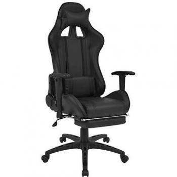 vidaXL Silla de Escritorio Reclinable Reposapiés Azul Sillón Asiento Giratoria