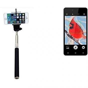 Selfie Stick palillo para Allview V2 Viper i4G, negro, Monopod, mástil telescópico, autorretrato