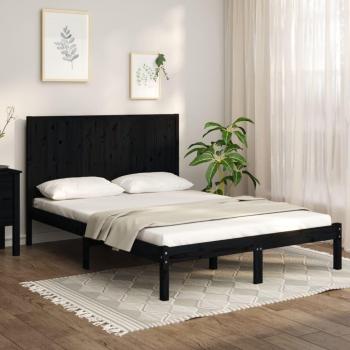 Estructura de cama de madera maciza de pino negro 120x200 cm