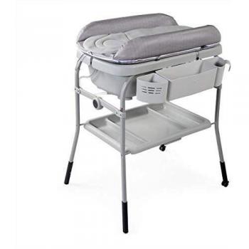 Chicco Chicco Cuddle&Bubble - Bañera Y Cambiador 2 En 1, Plegable Y Compacta, Peso 10 Kg, Color Gris
