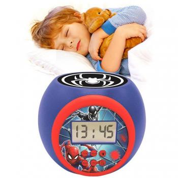 LEXIBOOK - Despertador proyector con función temporizador, Spider Man
