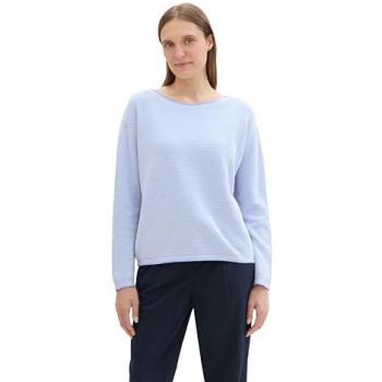 Jersey de mujer Tom Tailor con escote submarino y estructura moderna, color azul, talla S