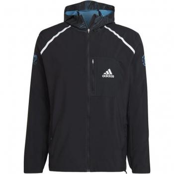 Chaqueta de running adidas Marathon for the Oceans hombre, color negro, blanco y azul, talla M