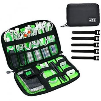 JamBer Electrónica Organizador de Cables, Travel Organizador Bolsa de Accesorios electrónicos para Cable USB/Disco Duro/Tarjeta de Memoria/Cable de alimentación Cargador de batería