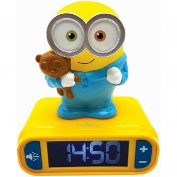 Despertador Digital Los Minions con Luz de Noche 3D y Efectos Sonoros