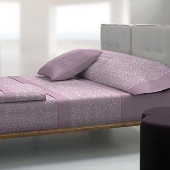 Tolrà TK016  - Juego de sabanas con 3 piezas para cama de  90  cm, color malva