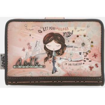 Anekke - Cartera rígida mediana Peace & Love con solapa