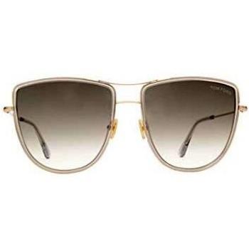 Tom Ford FT0759 Tina Aviator Sunglasses - Shiny Rose Gold Frame with Smoke Gradient Lens, Size: One Size